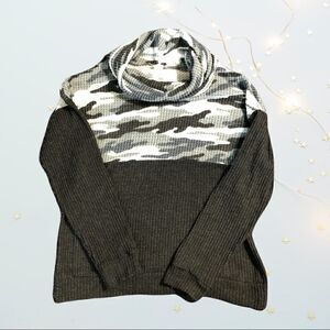 7th ray Grey Cowl Neck Sweater